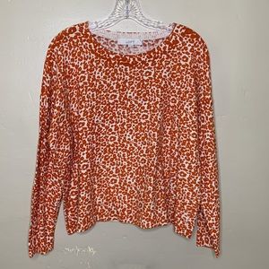 LOFT Sweater Orange Cream Dolman Sleeve Scoop Neck Lightweight NWT Medium